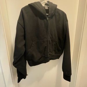 Tna Extra Fleece Boyfriend Cropped Zip Up